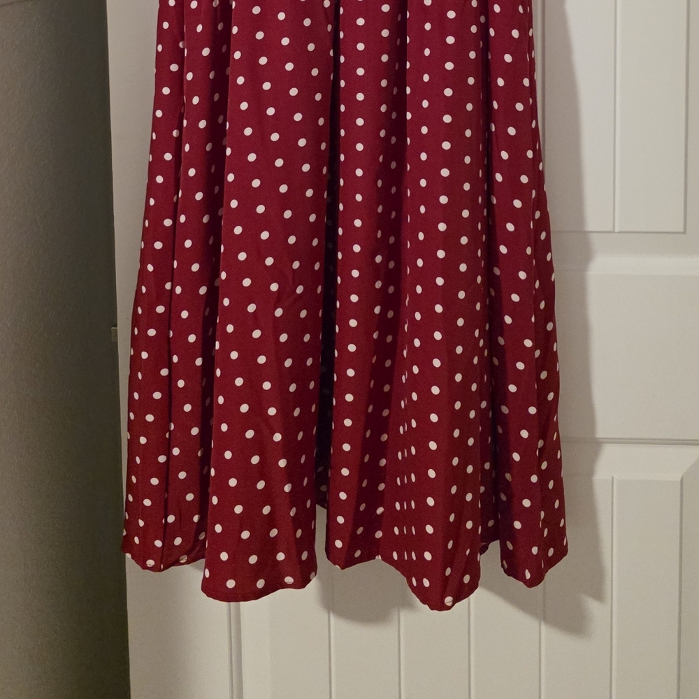 SHEIN Red Polka Dot A-line Dress Size 12 - Picture 5 of 6